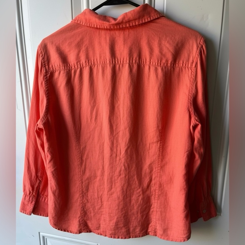 Talbots Orange Button-Down Shirt - Picture 8 of 10